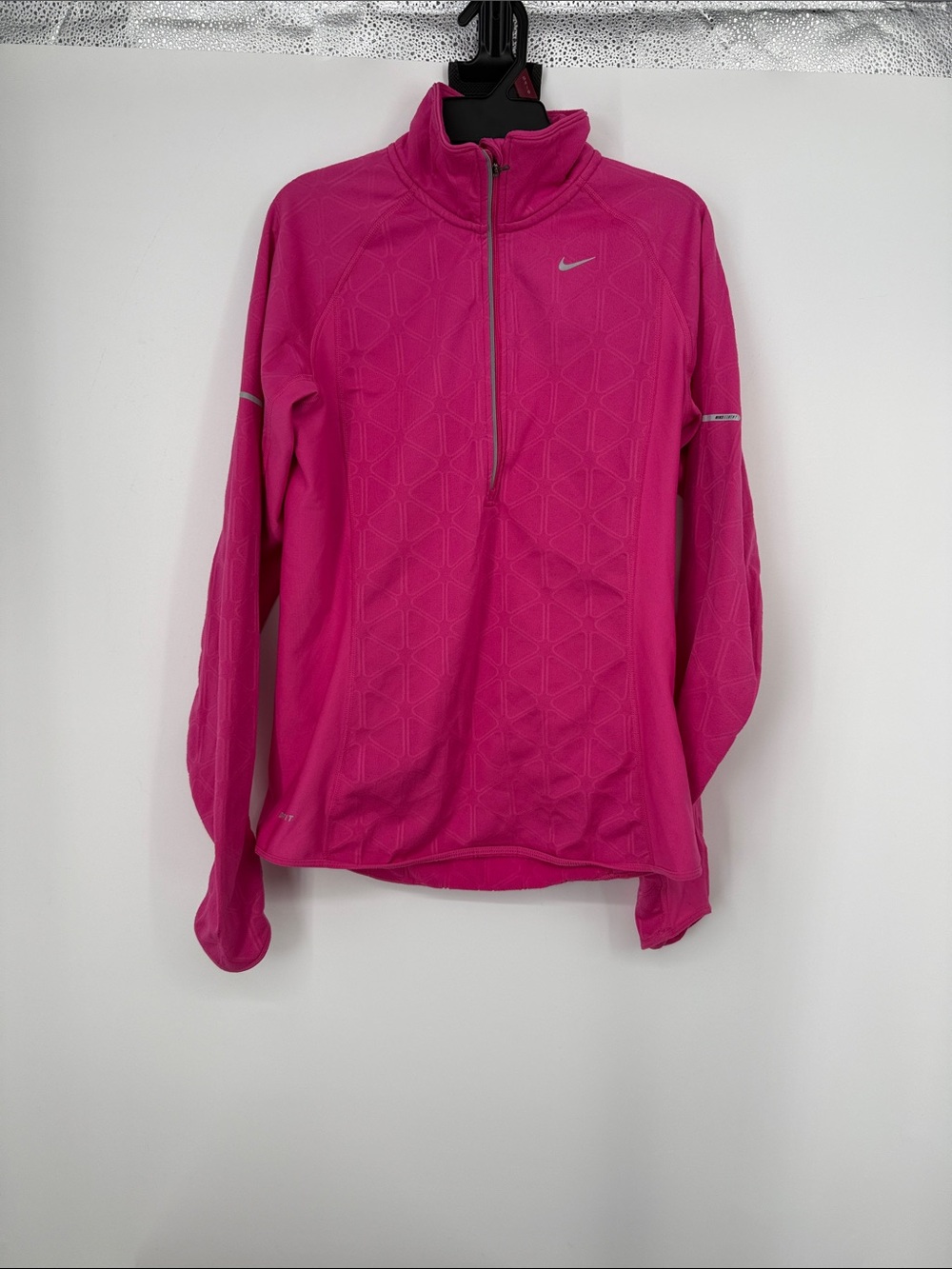 Nike Elemen Dri fit Women's Hot Pink Half-Zip Running Performance Jacket Sz med
